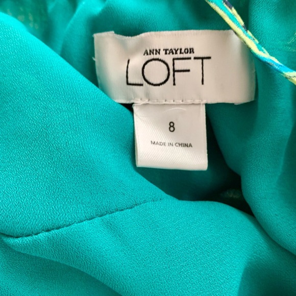 Floral Halter Tie Neck Dress in Turquoise Blue Green size 8 - Picture 9 of 10